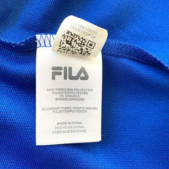 FILA Mens Athletic 1/4 Zip Polo Shirt Size L Long Sleeve Mock Neck Run Tennis - Picture 4 of 7